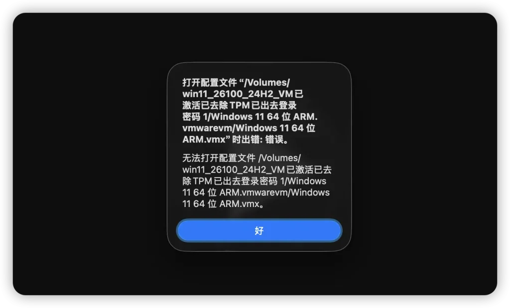 win11_vm磁盘打开错误